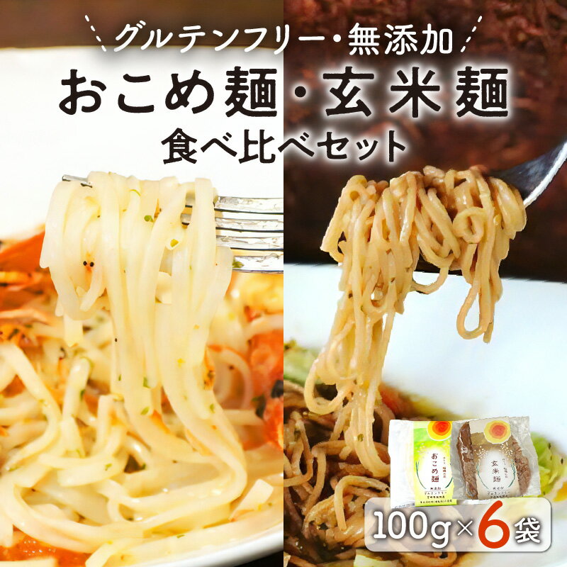 28位! 口コミ数「2件」評価「5」無添加 おこめ麺 玄米麺 食べ比べ セット 計 6袋 各 100g 米粉麺 でんぷん パスタ うどん 米粉 モチモチ グルテンフリー 延岡産･･･ 