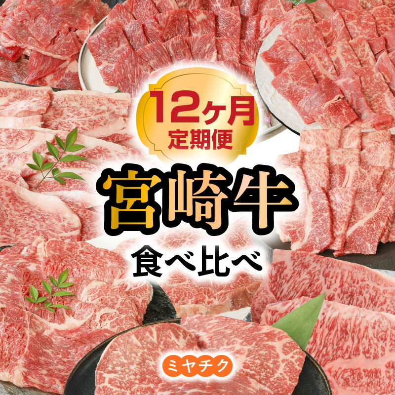 【ふるさと納税】【12ヶ月定期便】宮崎牛 食べ比べ ミヤチク 国産