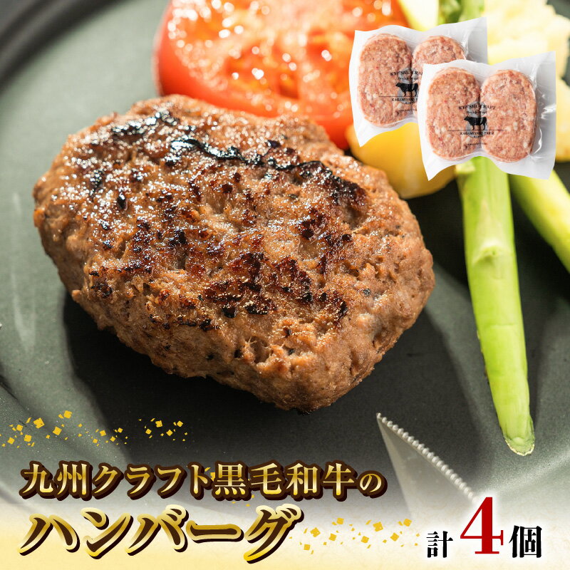 23位! 口コミ数「0件」評価「0」九州クラフト 黒毛和牛 ハンバーグ 100g × 2個 × 2 パック 旨味 和牛 グルメ 惣菜 おかず ご飯のお供 加工品 食品 肉 冷凍･･･ 