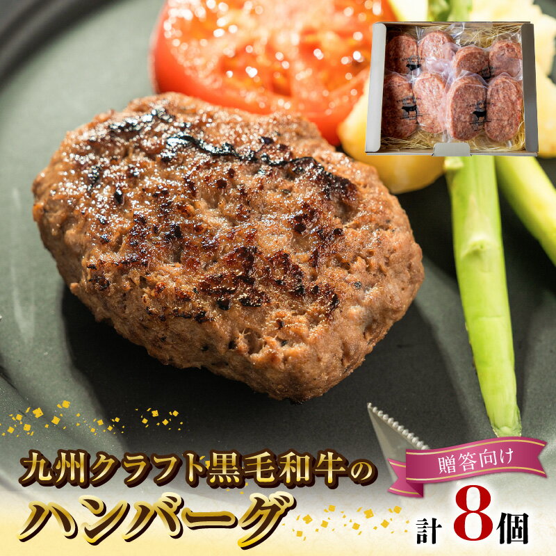 九州クラフト 黒毛和牛 熟成 肉 ハンバーグ 100g × 8 計 800g 贈答用 和牛 国産 無添加 冷凍 食品 加工品 惣菜 洋風 洋食 おかず グルメ お取り寄せ お取り寄せグルメ 鏡山牧場 宮崎県 延岡市 送料無料