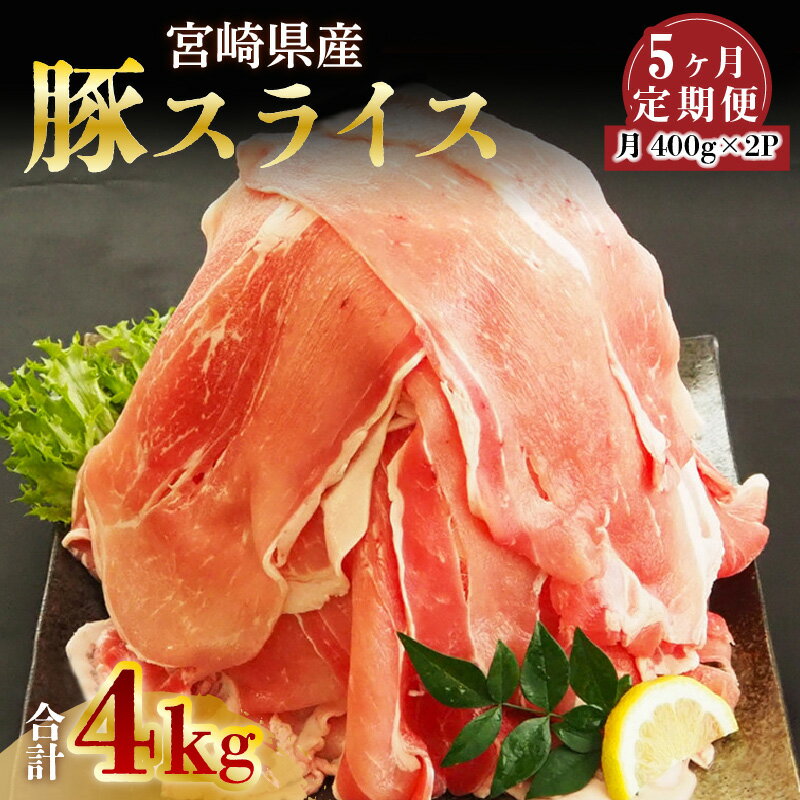 【ふるさと納税】定期便 5回 豚肉 肉 豚ロース スライス 4kg 国産 冷凍 小分け 肉巻きおにぎり 生姜焼き 肉じゃが 豚丼 炒め物 煮物 お取り寄せグルメ お取り寄せ 精肉 食品 便利 宮崎県産 延岡市 送料無料