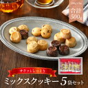 23位! 口コミ数「0件」評価「0」クッキー ミックスクッキー 5袋 セット バタークッキー チョコクッキー チョコチップクッキー ピーナッツクッキー 小分け お裾分け お菓子･･･ 