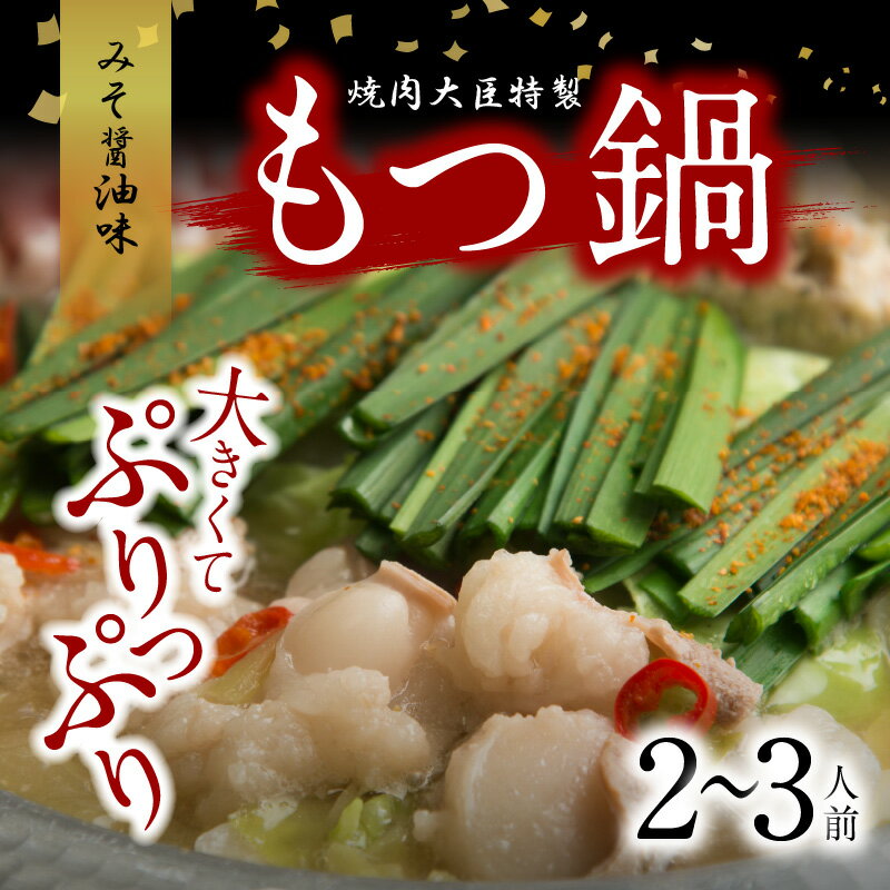 【ふるさと納税】もつ鍋 牛モツ 2〜3人前 セット みそ醤油味 厚切り 国産和牛 ホルモン 豚肉 とり肉 ちゃんぽん 麺 おかず 冷凍 電子レンジ お手軽 お取り寄せグルメ ご当地グルメ 焼肉大臣 宮崎県 延岡市 送料無料