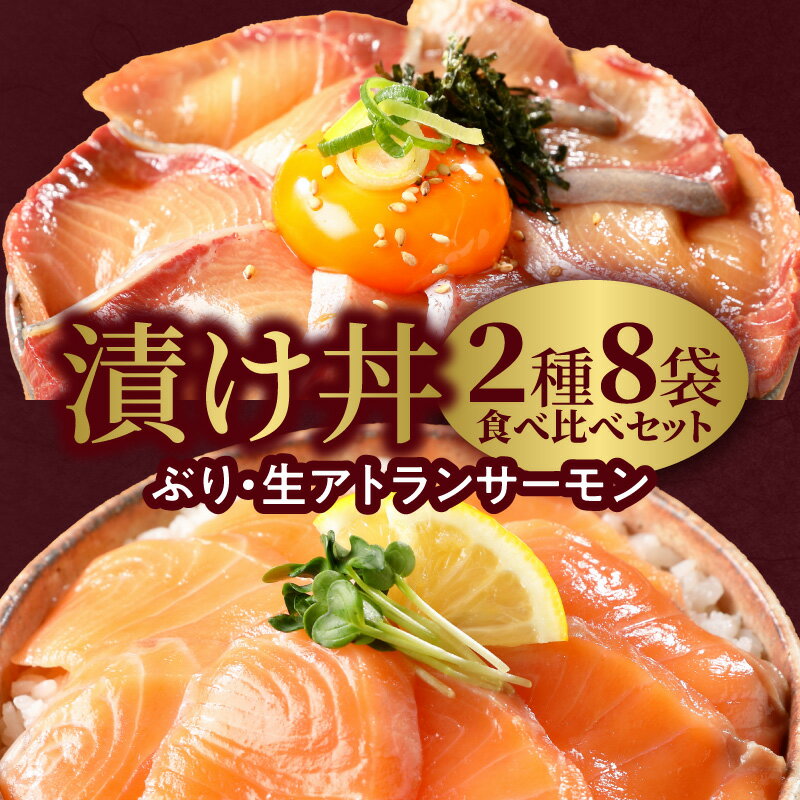 【ふるさと納税】ぶり サーモン 漬け丼 日向灘ぶりと生アトランサーモンの漬け丼 2種 食べ比べ セット ..