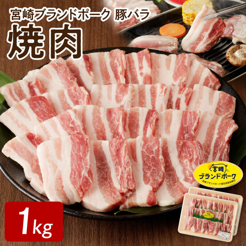 【ふるさと納税】宮崎ブランドポーク 豚バラ 焼肉 1kg