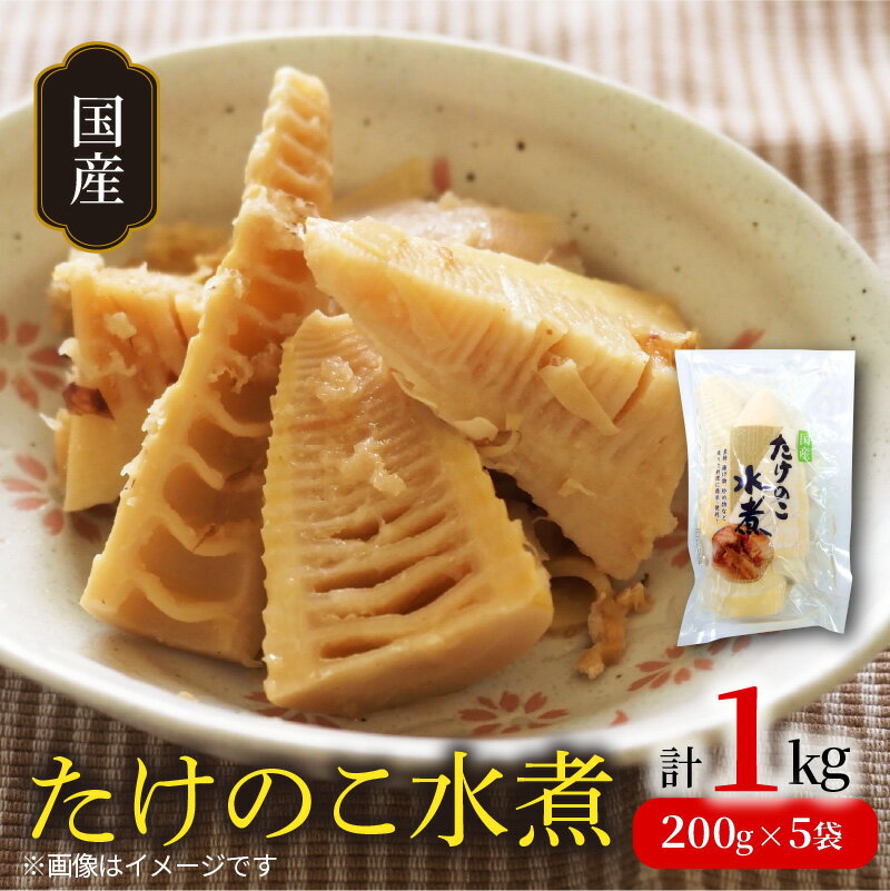 国産 たけのこ 水煮 200g × 5 合計 1kg 小分け パック 簡単調理 常温 グルメ 食品 食べ物 野菜 山の幸 山菜 株式会社大久保商店 宮崎県 延岡市 お取り寄せ 送料無料