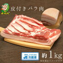 【ふるさと納税】延岡よっとん　皮付バラ　ブロック約1kg　EM豚　 国産 宮崎県延岡市 冷蔵 ギフト 送料無料