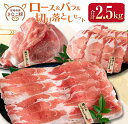 【ふるさと納税】きなこ豚 ロース バラ 切り落とし セット 合計2.5kg 豚肉 ポーク しゃぶしゃぶ 国産 食品 ブランド豚 小間切れ 切落し 食べ比べ 万能食材 おかず おつまみ お弁当 しょうが焼き 肉巻き すき焼き お祝い おすすめ お取り寄せ グルメ 宮崎県 日南市 送料無料