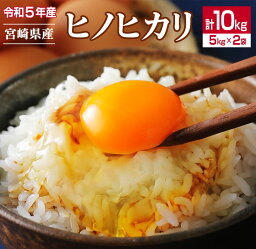 【ふるさと納税】ヒノヒカリ 計10kg 5kg×2袋 期間限定 お米 ご飯 ライス 国産 令和5年産 人気 食品 精米 白米 有洗米 ひのひかり ブランド米 小分け おにぎり お弁当 丼物 チャーハン お寿司 ピクニック おすすめ お取り寄せ グルメ 産地直送 宮崎県 日南市 送料無料