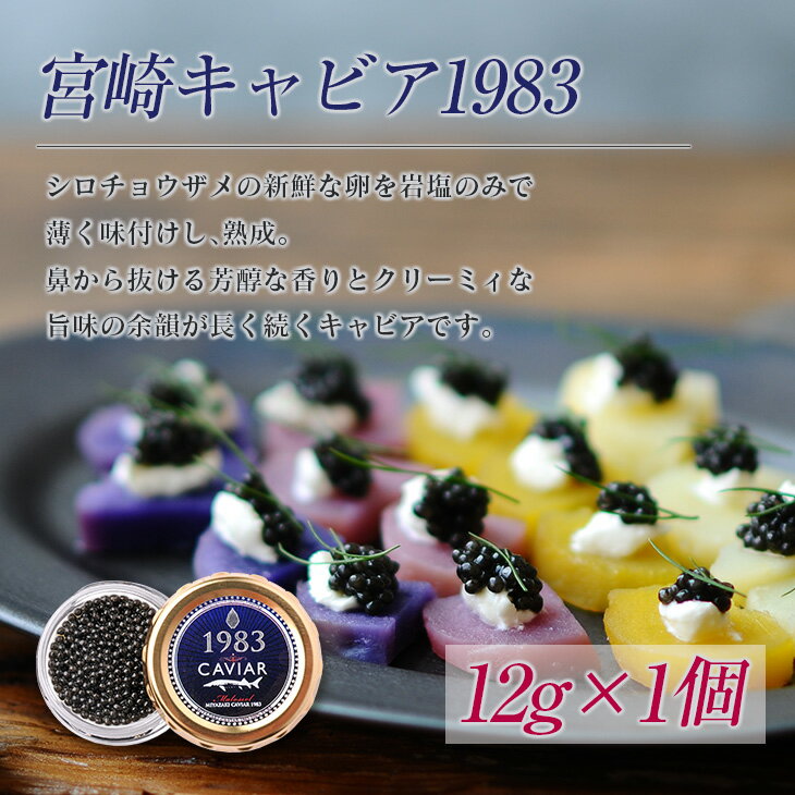 【ふるさと納税】数量限定 宮崎キャビア1983 12g＆1983 J.CAVIAR ウォッカ 40度 750ml 魚卵 お酒 アルコール 国産 食品 加工品 飲料 おつまみ 三大珍味 黒いダイヤ 希少 高級 晩酌 宅呑み 家呑み セット ご褒美 記念日 お祝い お取り寄せ グルメ おすすめ 日南市 送料無料