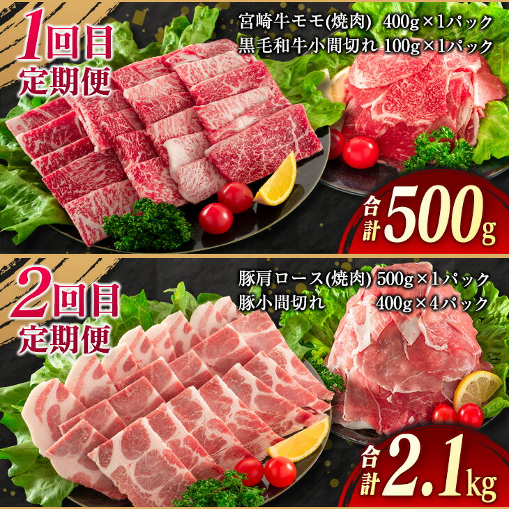 【ふるさと納税】5か月 お楽しみ 定期便 肉 牛肉 豚肉 月替わり 堪能 セット 総重量5.6kg 国産 食品 おかず 焼肉 BBQ 宮崎牛 黒毛和牛 ミヤチク 赤身 4等級以上 高級 キャンプ グランピング アウトドア 弁当 おすすめ 人気 宮崎県 日南市 送料無料