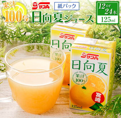 果汁100％ 日向夏 ジュース 紙パック 125ml 12本 24本 ソフトドリンク 飲料 果物 フルーツ くだもの 国産 食品 果汁飲料 柑橘 おやつ おすすめ お取り寄せ グルメ お土産 ご家庭用 ギフト プレゼント 贈り物 贈答品 お返し ご褒美 宮崎県 日南市 送料無料