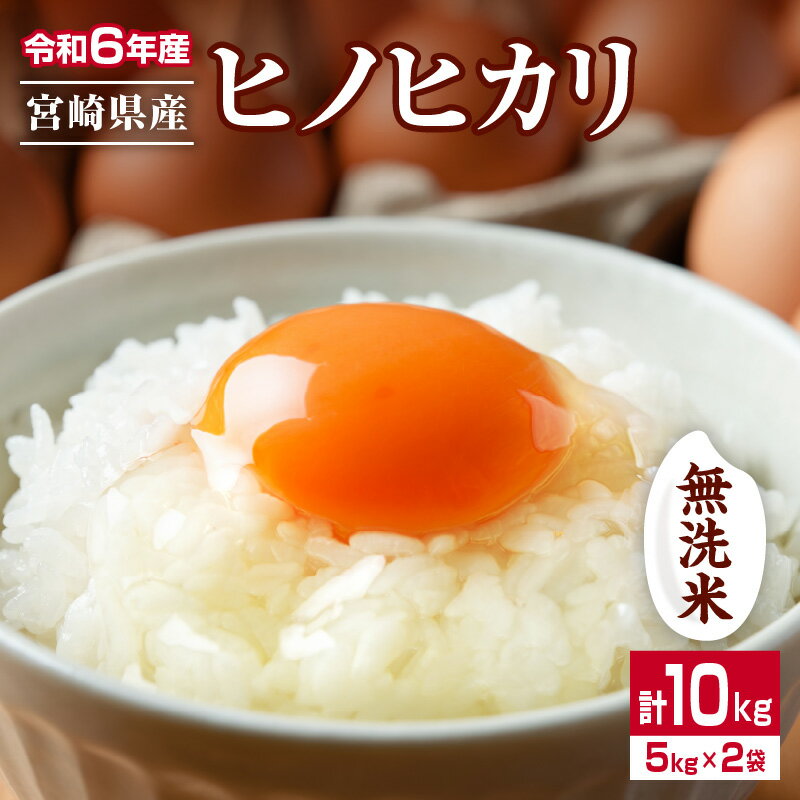 【ふるさと納税】無洗米 令和6年産 ヒノヒカリ 計10kg 5kg 2袋 期間限定 宮崎県産 お米 ご飯 ライス 国産 人気 食品 精米 白米 ひのひかり おにぎり お弁当 炊き込みご飯 雑炊 ギフト 贈り物 産地直送 宮崎県 日南市 送料無料のサムネイル