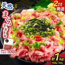 【ふるさと納税】日南市油津港水揚げ 天然 まぐろ ネギトロ 計1kg 魚 魚介 マグロ 鮪 赤身 maguro 小分け 食品 加工品 国産 キハダマグロ まぐろ...
