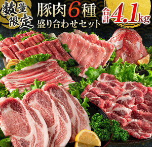 【ふるさと納税】≪数量限定≫豚肉6種盛り合わせセット(合計4.1kg)　肉　豚　国産