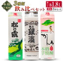 【ふるさと納税】 本格 芋焼酎 3種類 飲み比べ セット 紙パック 1.8L 3本 お酒 アルコール 飲料 国産 地酒 晩酌 呑み比べ 家呑み 宅呑み 松の露 献上銀滴 スーパーライトかんろ ご褒美 お祝い …