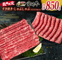 【ふるさと納税】数量限定 宮崎牛 すき焼き しゃぶしゃぶ スライス セット 合計850g 肉 牛 牛肉 黒毛和牛 国産 食品 ウデ モモ 食べ比べ 送料無料