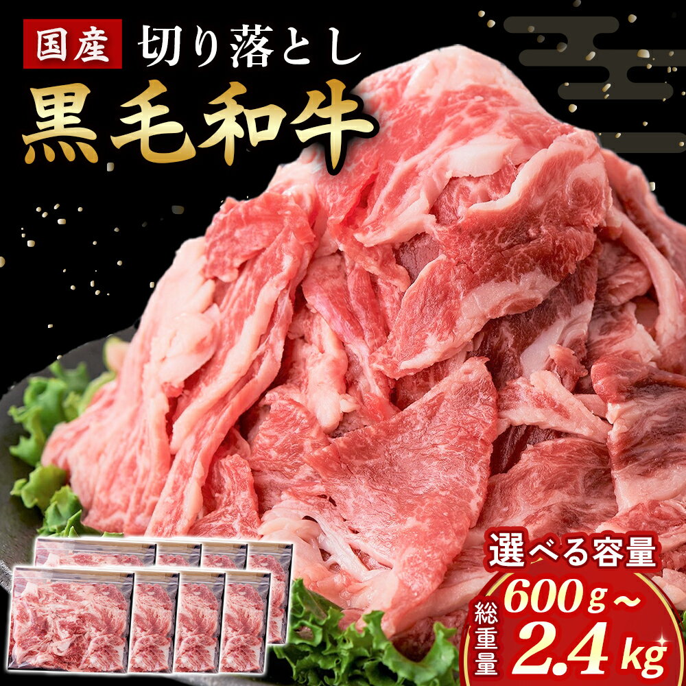 [選べる内容量][工場直送]国産黒毛和牛切り落とし 600g~2.4kg( 国産 牛 牛肉 黒毛和牛 切り落とし 真空 小分け 冷凍 宮崎県 小林市 )
