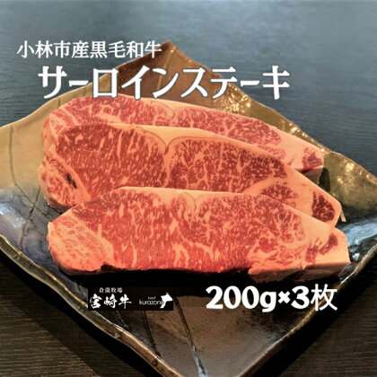 【黒毛和牛専門店直送】黒毛和牛赤身サーロインステーキ　200g×3枚（国産 牛肉 国産牛 和牛 黒毛和牛 赤身 サーロイン ステーキ 焼肉 宮崎 小林市）