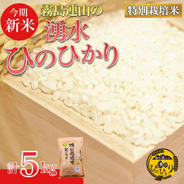 ＼新米/霧島連山の湧水ヒノヒカリ特別栽培米 5kg(国産 米 新米 令和5年新米 精米済み 送料無料)