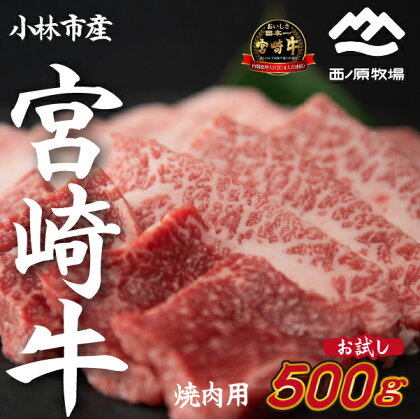 【生産直送】 国産 牛肉 宮崎牛 おためし焼肉　500g×1P（お肉 モモ ウデ すき焼き 焼肉 赤身）