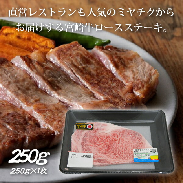 【ふるさと納税】【生産者応援！】宮崎牛ロースステーキ250g（ 宮崎牛 国産 牛肉 和牛 霜降り ステーキ ロース 冷凍 送料無料）