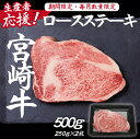 宮崎牛ロースステーキ500g（250g×2枚 宮崎牛 和牛 国産 牛肉 霜降り ステーキ ロース 冷凍 送料無料）