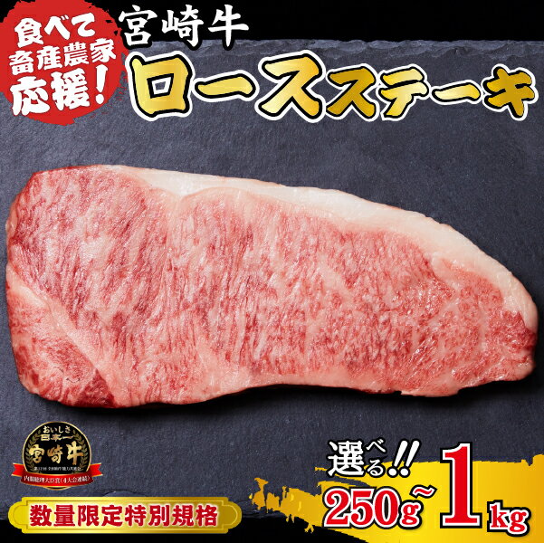 宮崎牛 ロースステーキ(牛肉 黒毛和牛 畜産農家応援 ロース ステーキ 赤身 数量限定)