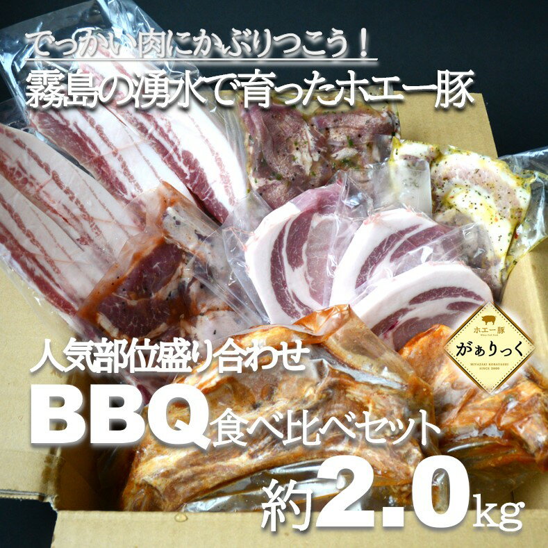 【でっかい肉にかぶりつこう！】人気部位盛り合わせBBQ食べ比べセット　約2.0kg