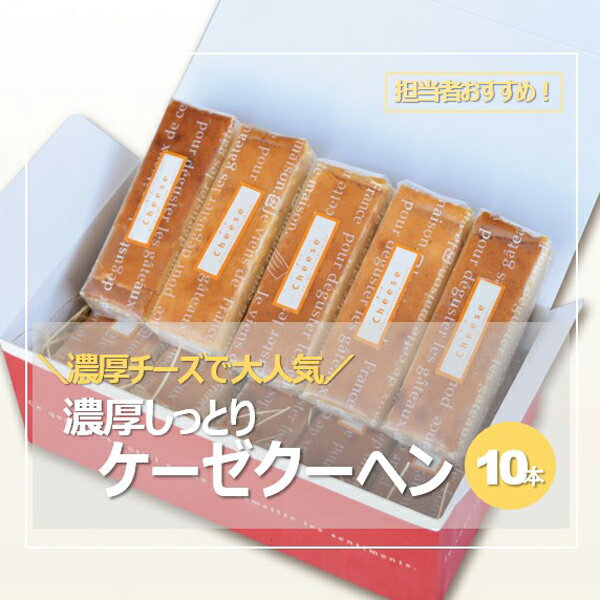 [濃厚チーズケーキスティック]今門さんの濃厚しっとりケーゼクーヘン 10本(菓子 焼き菓子 チーズケーキ チーズスティック チーズバー ケーキ スイーツ 個包装 小分け 人気 チーズ 地域限定 お土産 宮崎 小林市)