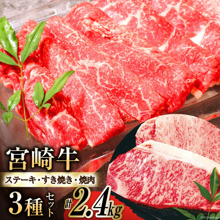 宮崎牛食べ比べセット 2.4kg[100-07]