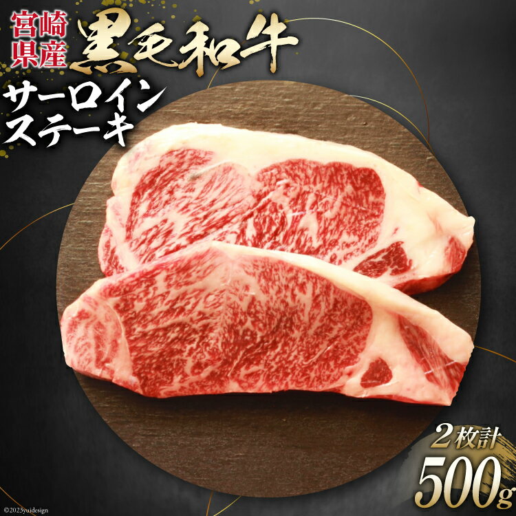 牛肉 黒毛和牛 宮崎産 サーロインステーキ(250g×2枚) 計500g [ウィズ・クリエイティブ 宮崎県 日向市 23-07] 和牛 肉 ステーキ サーロイン 冷凍 真空パック