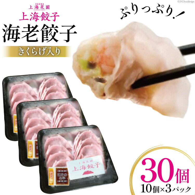 【ふるさと納税】餃子 エビ きくらげ入り 冷凍 10個×3 計30個 [サニーガーデン 宮崎県 日向市 452060249] 海老餃子 えび餃子 ぎょうざ ギョーザ 惣菜 中華惣菜 中華