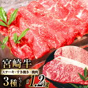 【ふるさと納税】宮崎牛食べ比べセット　1.2kg [南日本フレッシュフード　スライス工場 宮崎県 日向市 452060386]