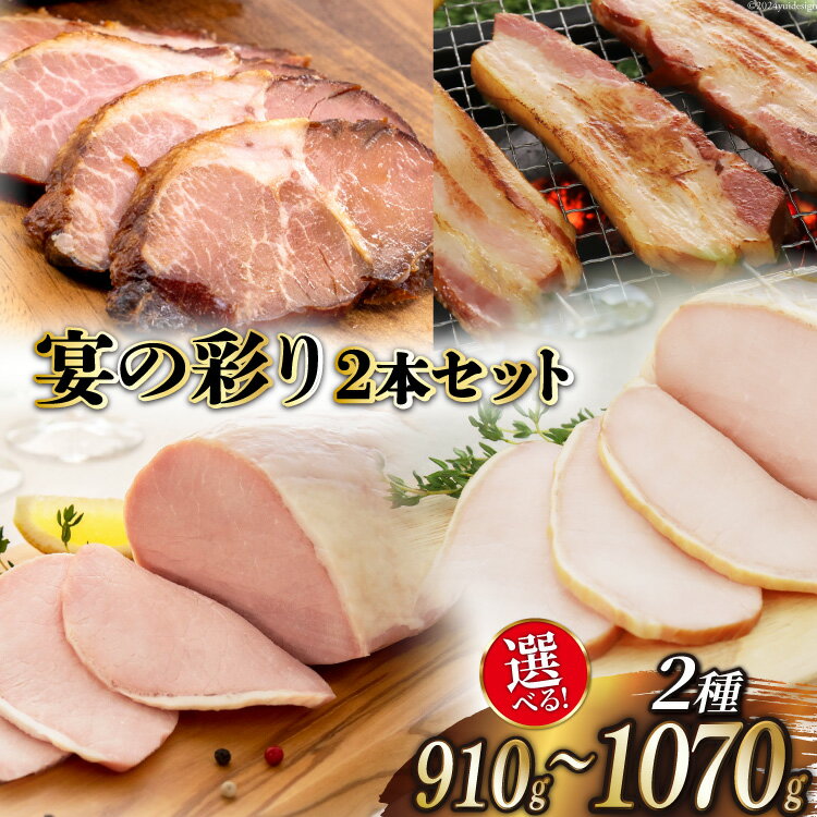 【ふるさと納税】日本ハム 選べる ハム2本セット 宴の彩り [日本ハムマーケティング 宮崎県 日向市 452061018] ニッポンハム はむ 豚 肉 ロースハム ステーキ 真空 冷蔵 ベーコン 詰め合わせ ギフト 焼豚