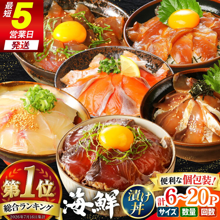 総合1位獲得! 海鮮丼 漬丼 選べる 中サイズ 5種 6P 8P 大サイズ 6種 単発 定期便 [請関水産 宮崎県 日向市 452061505] 海鮮 海鮮丼の具 海鮮漬け丼 食べ比べ 丼 冷凍 漬け丼 簡単 個包装 海鮮丼セット ブリ マダイ カンパチ マグロ サーモン カツオ