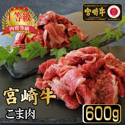 ＜宮崎牛＞こま肉300g×2袋（計600g)美味しい牛肉をご家庭で【KU032】