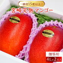 【ふるさと納税】<先行予約>★特大サイズ★累計11,000玉申込突破!!【数量限定】糖度15度以上の宮崎完熟マンゴー(4L×2玉入・贈答用 ギフト用 宮崎マンゴ...
