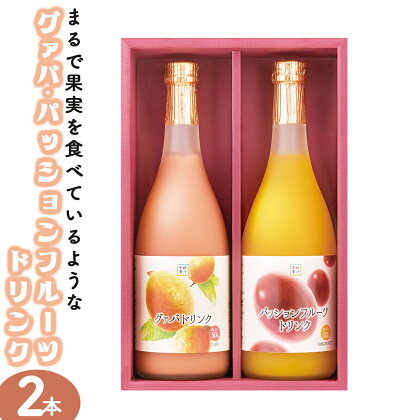 驚きの果実感！グァバ・パッションフルーツドリンク2本セット(各720ml、グァバ、パッションフルーツ)【宮崎果汁】【KU103】送料無料 宮崎県 串間市 贈り物 ギフト おやつ 飲料