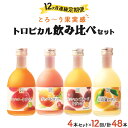 【ふるさと納税】【定期便・全12回】驚きの果実感!トロピカル飲み比べセット ハーフボトル4本セット(各300ml、マンゴー、グァバ、パッションフルーツ、日向夏)...