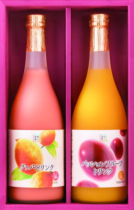 【定期便・全3回】驚きの果実感！グァバ・パッションフルーツドリンク2本セット(各720ml)×3回【宮崎果汁】【KU104】