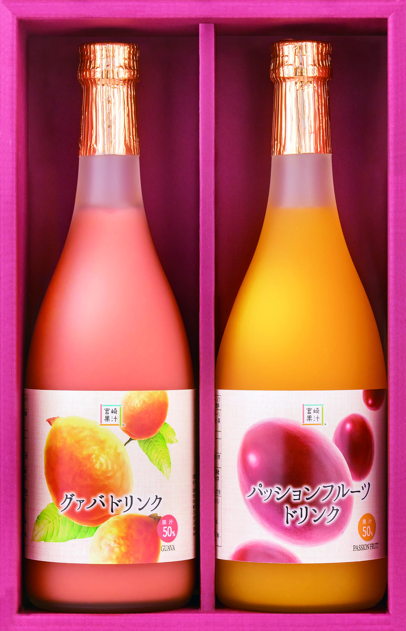 驚きの果実感！グァバ・パッションフルーツドリンク2本セット(720ml×2本)×12回