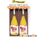 【ふるさと納税】【定期便・全12回】まるでマンゴーをたべているような!マンゴードリンク(720ml×2本)×12回 トロっとした口当たりが格別【宮崎果汁】【KU...