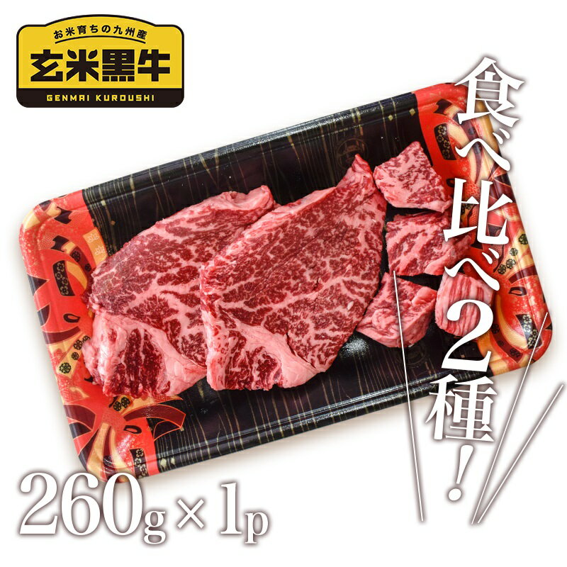 【ふるさと納税】宮崎県産『玄米黒牛』ヒレステーキ2種盛り(260g）〈1-179〉国産 牛肉 ふるさと納税 ステーキ ヒレ 小分け 送料無料