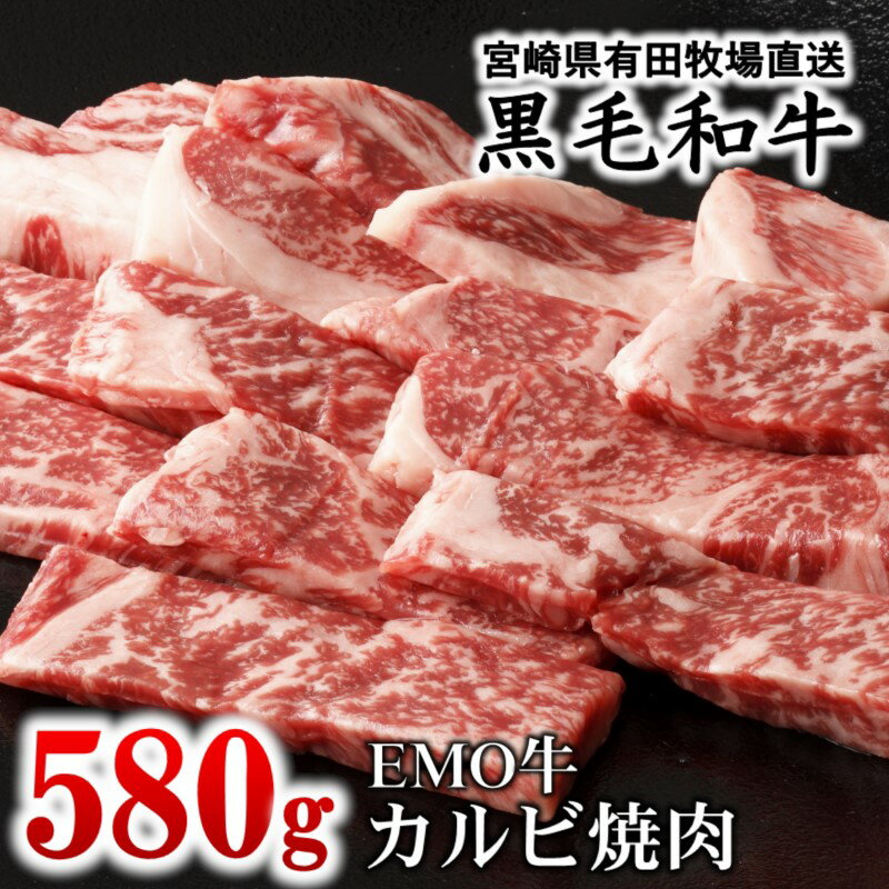宮崎「有田牛」カルビ焼肉 580g 国産 牛肉 焼肉