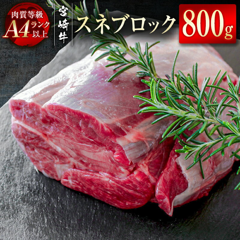 【ふるさと納税】「宮崎牛」スネブロック800g 真空パック黒毛和牛 牛 肉 牛肉 国産 ふるさと納税 ブロック 黒毛和牛 数量限定