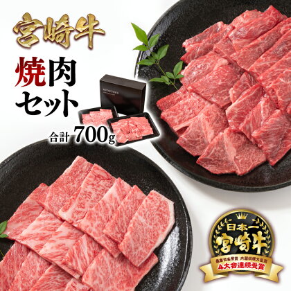 「宮崎牛」焼肉セット700g「数量限定」宮崎県 西都市 化粧箱 赤身と肩ロース 牛 肉 牛肉 国産 ふるさと納税 宮崎牛 焼肉 黒毛和牛 数量限定 ミヤチク ＜1.6-23＞