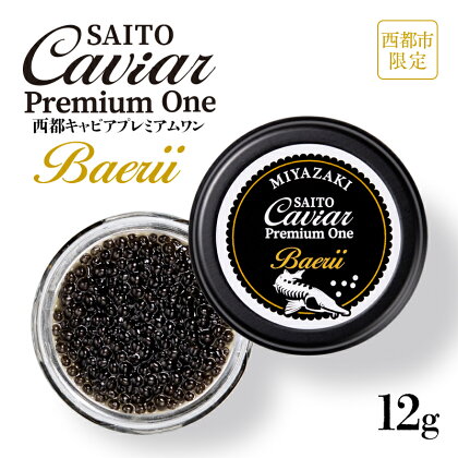 キャビアSAITO CAVIAR PREMIUM ONE BAERII（12g）「西都限定」「国産」キャビア＜2.2-4＞西都市 化粧箱 シェルスプーン付