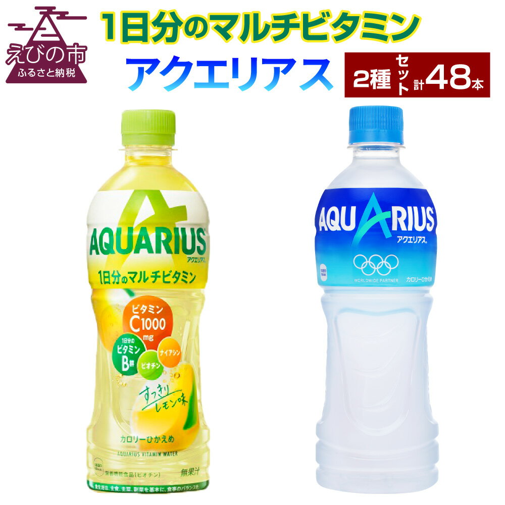 【ふるさと納税】アクエリアス 1日分のマルチビタミン アクエリアス PET 500ml×24本×各1ケース セット 合計48本 2ケース 水分補給 スポーツ飲料 清涼飲料水 常温 AQUARIUS コカ・コーラ 熱中症対策 送料無料