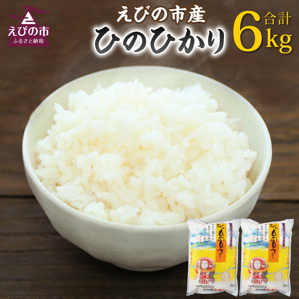 【令和5年産】えびの産 ひのひかり 3kg×2袋 合計6kg お米 精米 白米 ご飯 国産 宮崎県産 九州産 送料無料